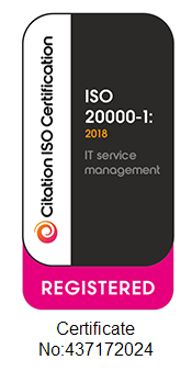 ISO 20000 certification badge