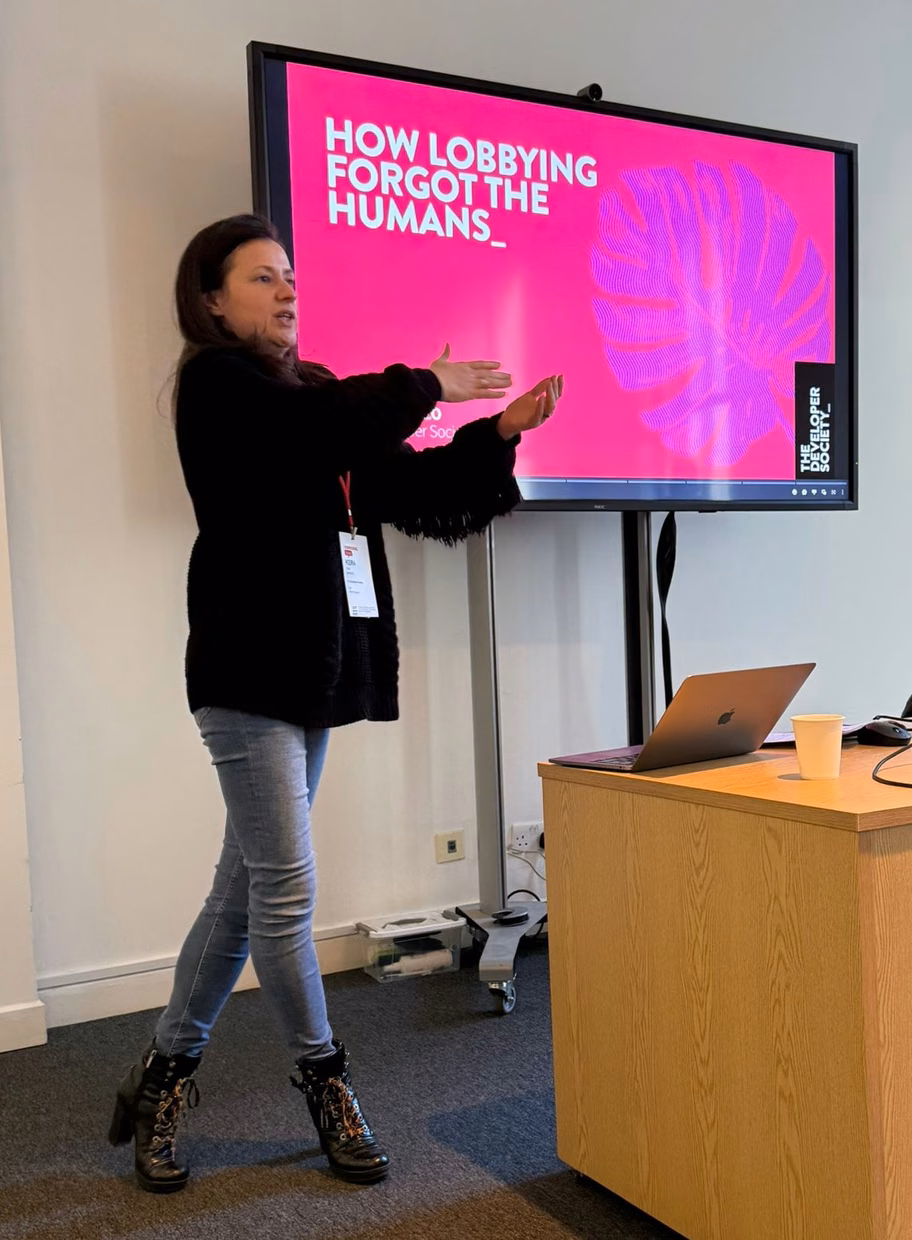 Keira Roth, The Developer Society's CEO, presenting at ECF, Oxford, 2026