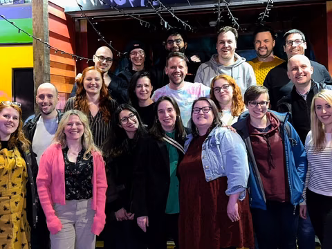 Group photo at a team event