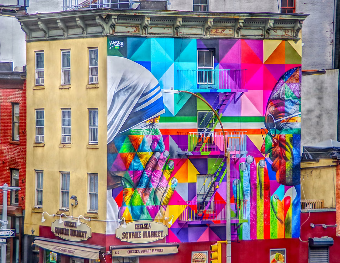 Ghandi on a street mural