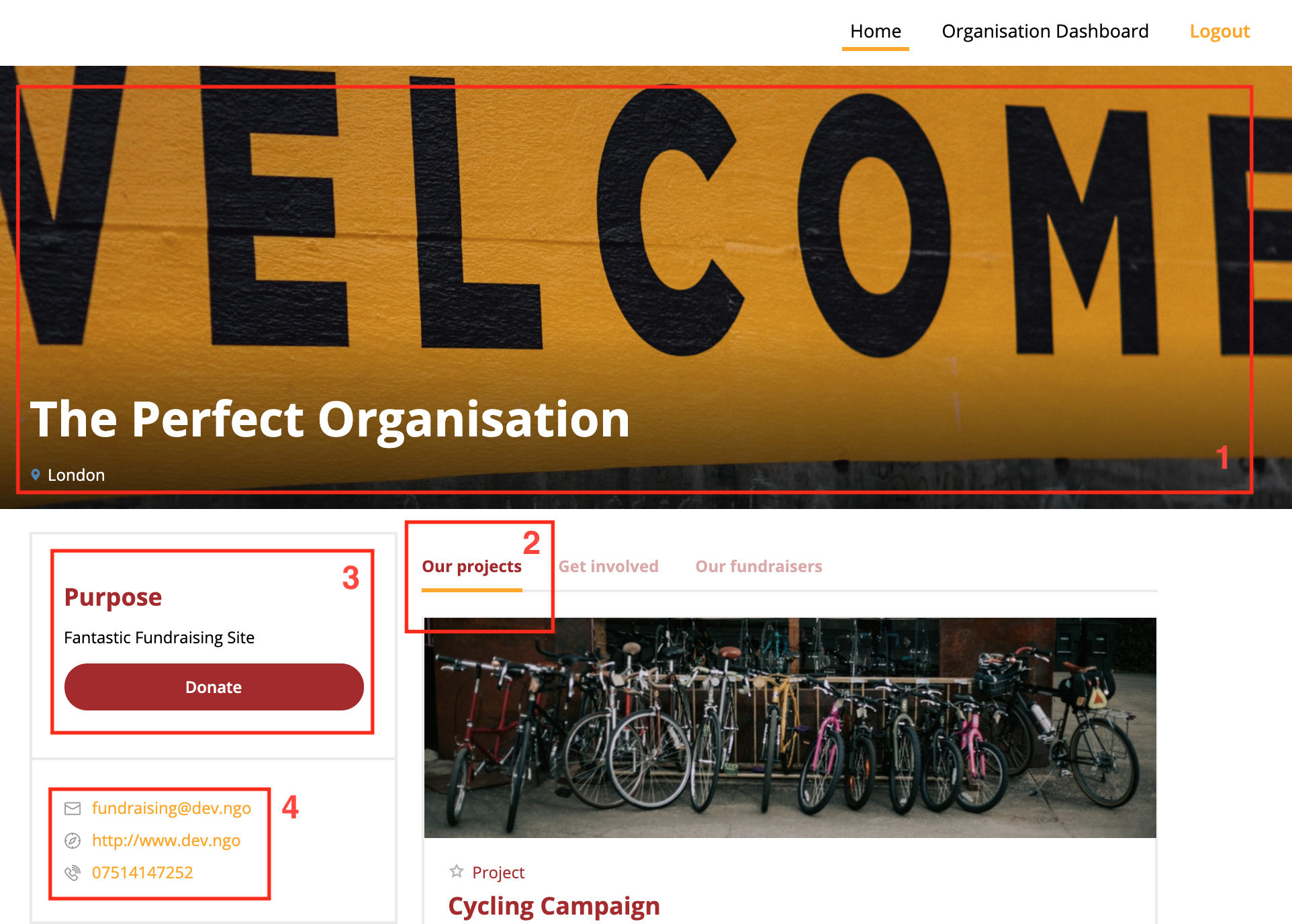 Organisation Home Page